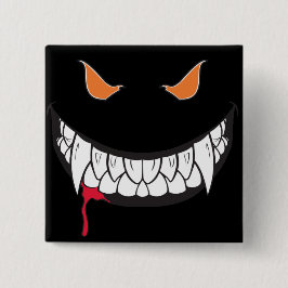 Monster Grin Black Square Button