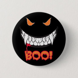 Monster Grin Boo. Mannen Rond Ronde Button 5,7 Cm