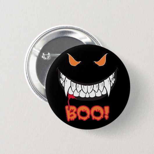 Monster Grin Boo. Mannen Rond Ronde Button 5,7 Cm (Voorkant /achterkant)