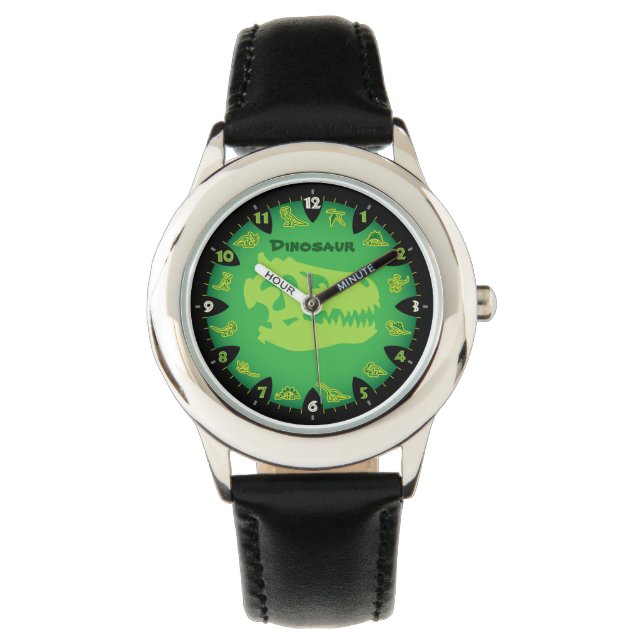 Monster Groene Dinosaurus horloge (Voorkant)