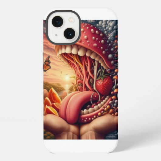 Monster Grote mond iPhone Hoesje (Achterkant)