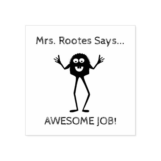 Monster Guy Teacher Rubber Art Stamp Rubberstempel (Afrduk)