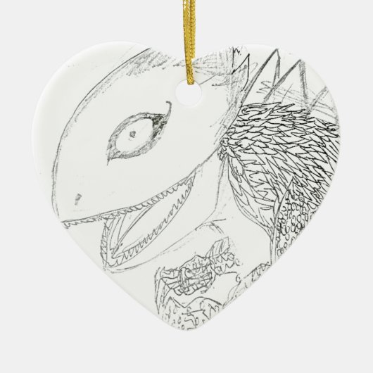 monster hagedis cartoon keramisch ornament (Voorkant)