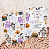 Monster Halloween Dubbele Verjaardag Kaart
