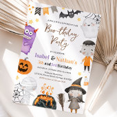 Monster Halloween Dubbele Verjaardag Kaart