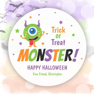 Monster Halloween-feestje favorieten stickerlabels Ronde Sticker
