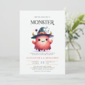 Monster Halloween Herfst Oktober Coed Girl Shower Kaart (Staand voorkant)