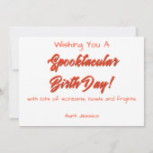 Monster Halloween Kids Verjaardag Kaart (Achterkant)