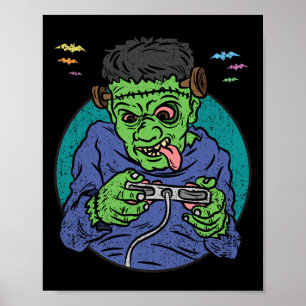 Monster Halloween Kostuum Gaming Video-game Contro Poster