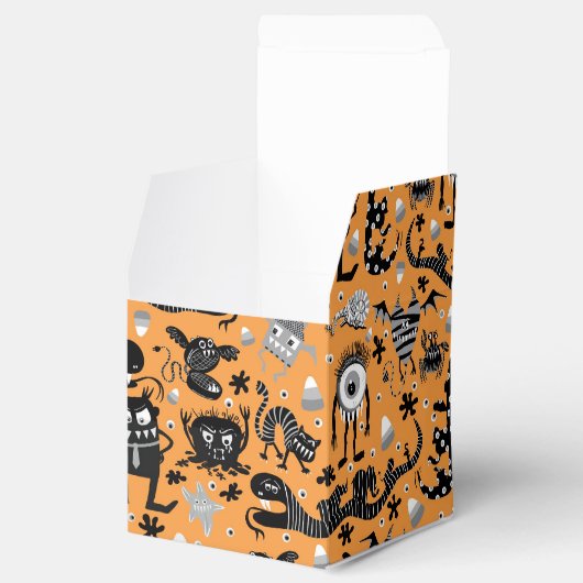 Monster Halloween op sinaasappel Bedankdoosjes (Geopend)