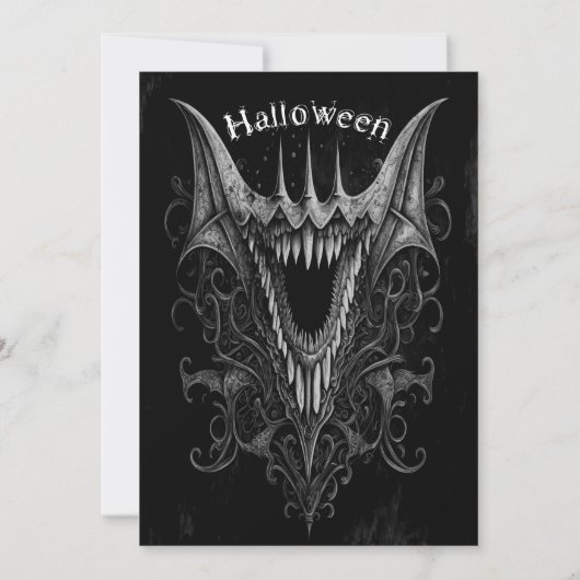 Monster Halloween Party Kaart (Achterkant)