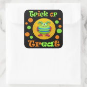 Monster Halloween Party Vierkante Sticker (Tas)