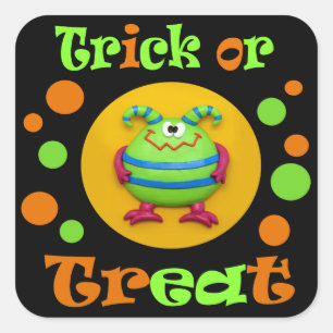 Monster Halloween Party Vierkante Sticker