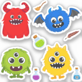 Monster Halloween Schattige Sticker