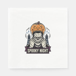 Monster Halloween T-shirt met pompo maan graveerwe Servet