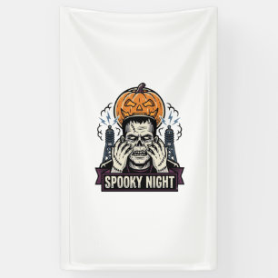 Monster Halloween T-shirt met pompo maan graveerwe Spandoek