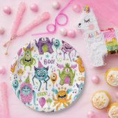 Monster Halloween Verjaardagsfeest Papieren Bordje (Feest)