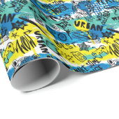 Monster Hand getrokken Kinder Patroon Cadeaupapier (Rol Hoek)