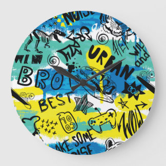 Monster Hand getrokken Kinder Patroon Grote Klok