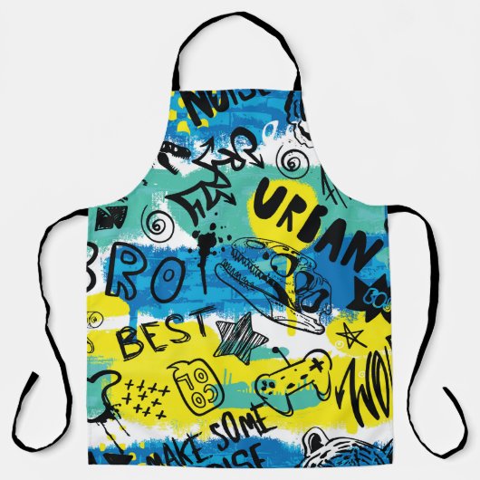 Monster Hand getrokken Kinder Patroon Schort (Voorkant)