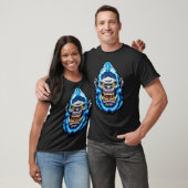 Monster Head: Big Foot Yeti Sasquatch Cyaan T-shirt (Unisex)
