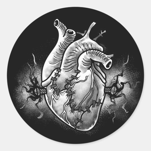 Monster Heart  Ronde Sticker (Voorkant)