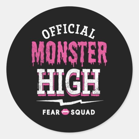 Monster High Officiële Angst Squad Ronde Sticker (Voorkant)