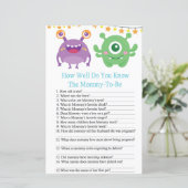 Monster HOE GOED WEET JE baby shower game? (Staand voorkant)