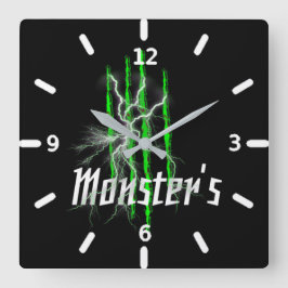 Monster horloge vierkante klok