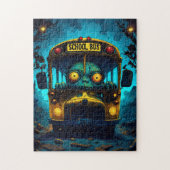 Monster Horror Bus blauw geel Legpuzzel (Verticaal)