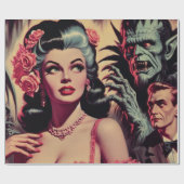  monster horror meisje cadeaupapier (Vlak)