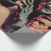  monster horror meisje cadeaupapier (Hoek)