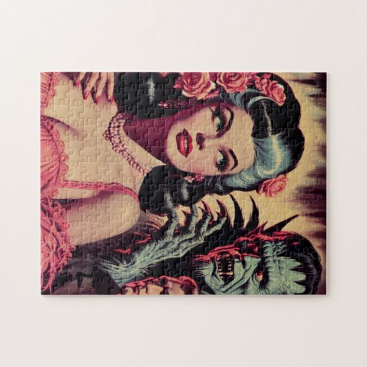  monster horror meisje legpuzzel (Horizontaal)