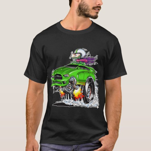 Monster Hot Racer (groen) T-shirt (Voorkant)