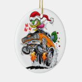 Monster Hot Rod Santa Bird Ho. Ho! Ho! Keramisch Ornament (Rechts)