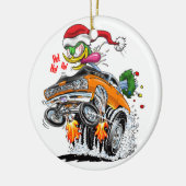 Monster Hot Rod Santa Bird Ho. Ho! Ho! Keramisch Ornament (Links)