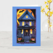 Monster House Halloween Kaart (Gele Bloem)