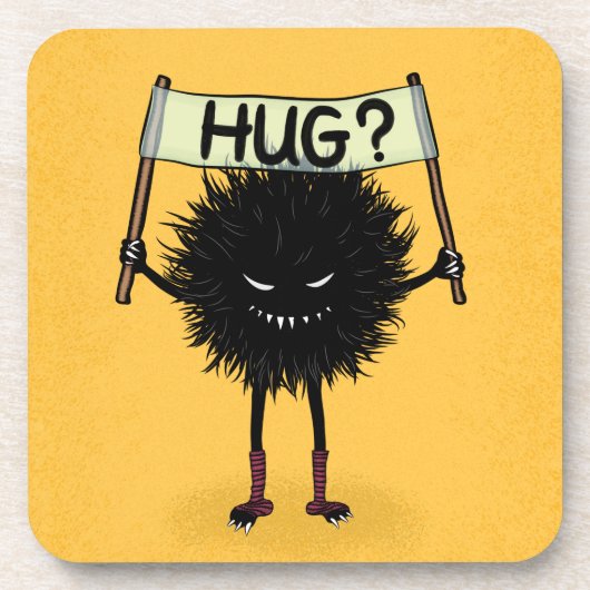 Monster Hug Cute Evil Character Bier Onderzetter (Voorkant)