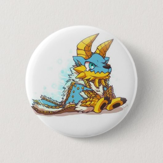 Monster Hunter Chibi zinogre Ronde Button 5,7 Cm (Voorkant)
