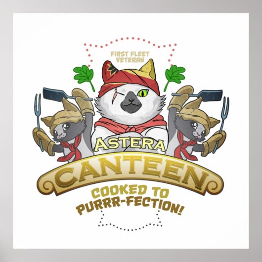 Monster Hunter Palico Cat Meowscular Chef Poster (Voorkant)