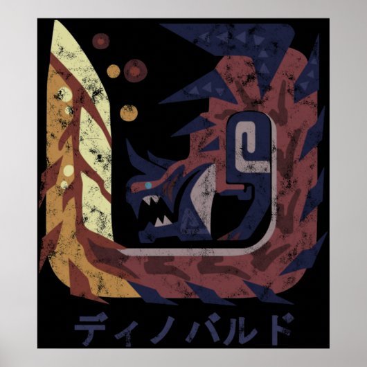 Monster Hunter World Iceborne Glavenus Kanji Ico Poster (Voorkant)