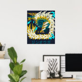 Monster Hunter World Iceborne Zinogre Kanji Icon Poster (Thuiskantoor)