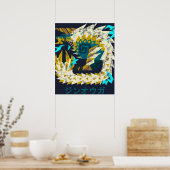 Monster Hunter World Iceborne Zinogre Kanji Icon Poster (Keuken)