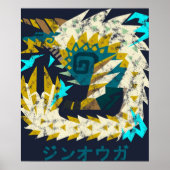 Monster Hunter World Iceborne Zinogre Kanji Icon Poster (Voorkant)