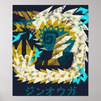 Monster Hunter World Iceborne Zinogre Kanji Icon Poster