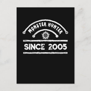Monster Hunter Zegel Verweerde Typografie Feestdagenkaart