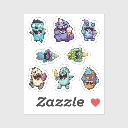 Monster Ice Cream Party Stickers pt 1 (Vel)