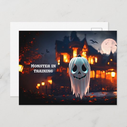 Monster Illustratie Halloween Briefkaart (Voorkant / Achterkant)