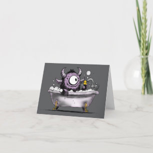 Monster in bubbelbad kaart