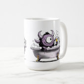 Monster in bubbelbad koffiemok (Voorkant rechts)